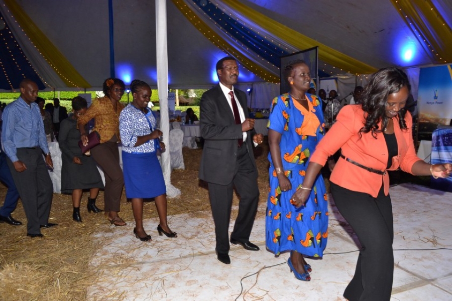 Dr. Chumo accompanies other revellers during the excellence awards